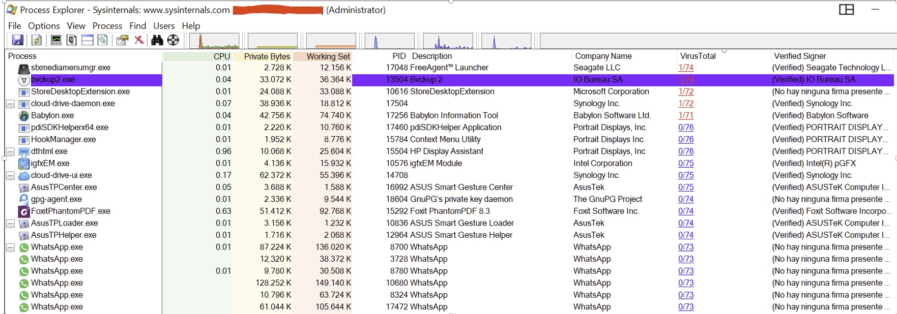 Process visualization with the Process Explorer tool