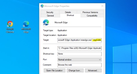 Image showing how to set up incognito mode in shortcuts